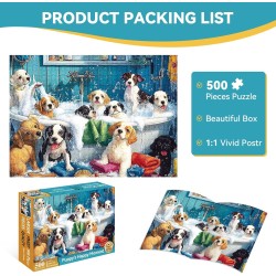Rompecabezas de baño de perros lindos para adultos, niños y personas mayores