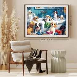 Rompecabezas de baño de perros lindos para adultos, niños y personas mayores