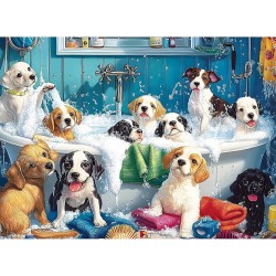 Rompecabezas de baño de perros lindos para adultos, niños y personas mayores