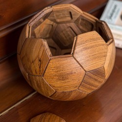 Rompecabezas de fútbol de madera 3D | Rompecabezas en 3D con piezas pentagonales y hexagonales