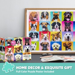 Rompecabezas multicolor de 300 piezas de perros