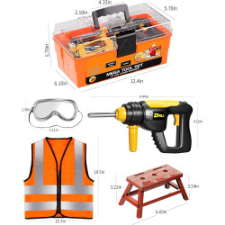 Deejoy Juego de herramientas de juguete | Kit completo de herramientas de juguetes para niños