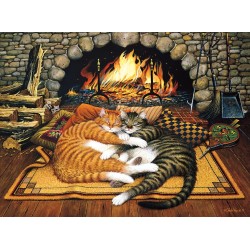 Rompecabezas desafiante perfecto para noches de juego de gatos en frente de chimenea