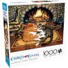 Rompecabezas desafiante perfecto para noches de juego de gatos en frente de chimenea