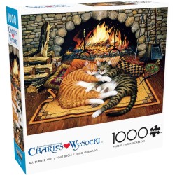 Rompecabezas desafiante perfecto para noches de juego de gatos en frente de chimenea
