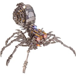 Kit de modelo de araña de metal 3D | Rompecabezas de Araña metalica con luces RGB