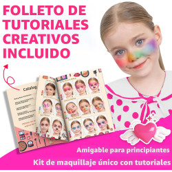 Hollyhi Kit de maquillaje infantil de 58 piezas para niña