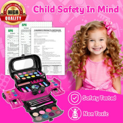 Hollyhi Kit de maquillaje infantil de 58 piezas para niña
