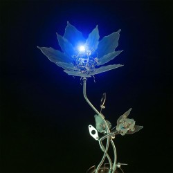Kit de rompecabezas de flores 3D | Rompecabezas de flores metalicas con luces LED