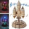 Kit de rompecabezas de caja de música de castillo de madera 3D | Rompecabeza de madera 3D de castillo