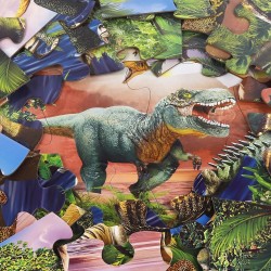 rompecabezas grande de 48 piezas de dinosaurio del bosque
