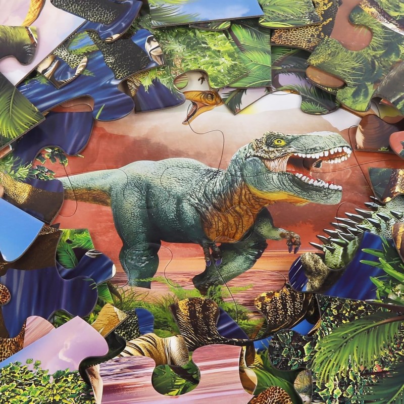 rompecabezas grande de 48 piezas de dinosaurio del bosque