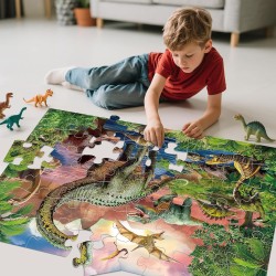 rompecabezas grande de 48 piezas de dinosaurio del bosque