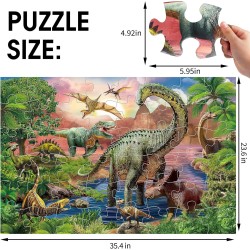 rompecabezas grande de 48 piezas de dinosaurio del bosque
