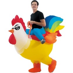 Disfraz inflable de gallo, disfraz de Halloween, para adulto, Multi colorido