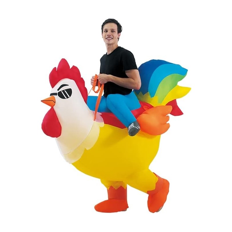 Disfraz inflable de gallo, disfraz de Halloween, para adulto, Multi colorido Disfraz inflable de gallo, disfraz de Halloween, para adulto, Multi colorido
