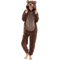 Pijamas para adultos, unisex, ajuste cómodo, de franela, disfraz de animal