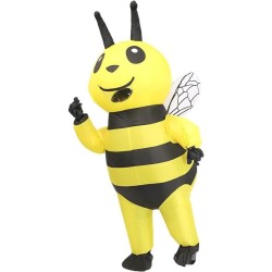 disfraz de Halloween a rayas negras y amarillas de cuerpo completo de abeja para adultos