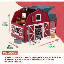 Terra by Battat | Juego de 20 piezas de juguetes de granero de animales