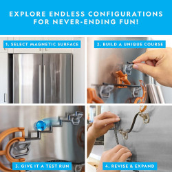 National Geographic Magnetic Marble Run | Juego de canicas armable para pared