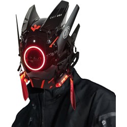 Máscara LED punk para adultos | Mascara LED Futurista para disfraces o cosplays