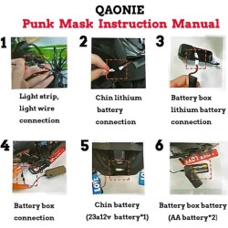 Máscara LED punk para adultos | Mascara LED Futurista para disfraces o cosplays