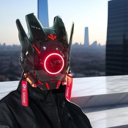 Máscara LED punk para adultos | Mascara LED Futurista para disfraces o cosplays