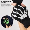 guantes góticos de esqueleto sin dedos que brillan en la oscuridad