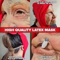 Máscara de nana vieja para halloween disfraz