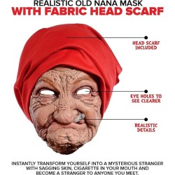 Máscara de nana vieja para halloween disfraz