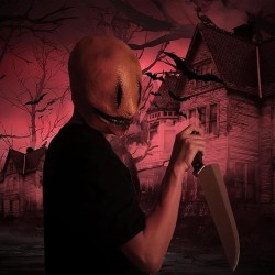 Kuberas Máscara de asesino sonriente espeluznante para Halloween | Mascara realista de horror slasher