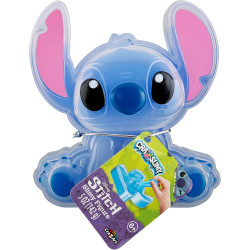 Brillante, elástico, súper suave, liso de punto azul con mezcla de confeti en forma de stitch