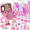 Kit de maquillaje para niñas con estuche de almacenamiento de caballo volador