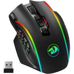 Redragon - Mouse | 12 botones laterales, ergonómico, óptico, con cable