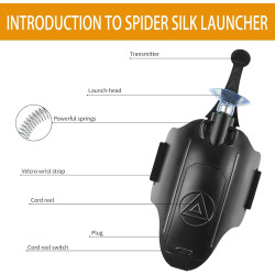 Tirador de telaraña negra iluminada | Tirador de telaraña retractil y facil de usar