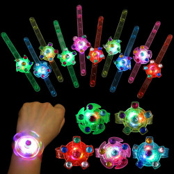 SCIONE Paquete de 24 pulseras giratorias con luz LED | Pulseras LED giratoria