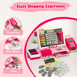 Juguete de caja registradora para niños con carrito de compras