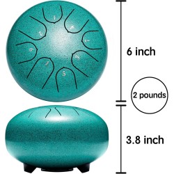 Tambor de lengüetas de acero | Instrumento de meditacion con mazos y bolsa de viaje incluida