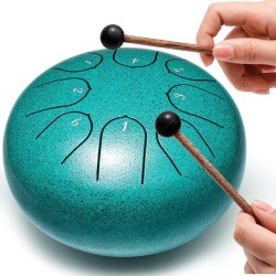 Tambor de lengüetas de acero | Instrumento de meditacion con mazos y bolsa de viaje incluida