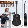 Pyle Kit de guitarra acústica, 1/2 tamaño junior, instrumento de cuerda de acero de madera para principiantes y adultos