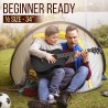 Pyle Kit de guitarra acústica, 1/2 tamaño junior, instrumento de cuerda de acero de madera para principiantes y adultos