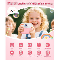 Cámara DITUPAN Kids con cámara frontal y trasera para selfie