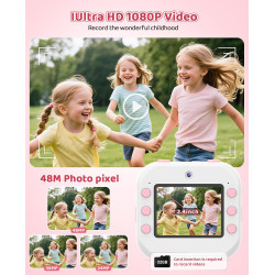 Cámara DITUPAN Kids con cámara frontal y trasera para selfie