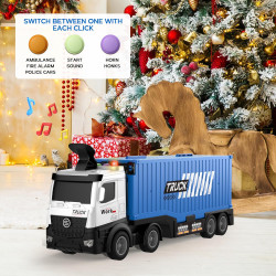 Camión portador de pista de carreras | Camion con sonidos portador de pista de carreras