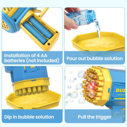 Paquete de 2 máquinas de burbujas para niños con solución de burbujas
