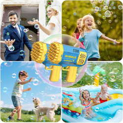 Paquete de 2 máquinas de burbujas para niños con solución de burbujas