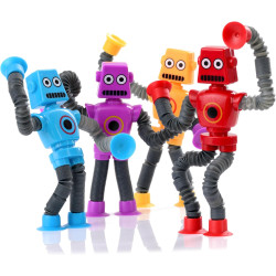 nutty toys Juguetes sensoriales de robot | Juguete de robot con extremidades flexibles