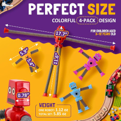 nutty toys Juguetes sensoriales de robot | Juguete de robot con extremidades flexibles