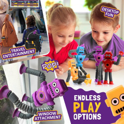 nutty toys Juguetes sensoriales de robot | Juguete de robot con extremidades flexibles