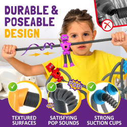 nutty toys Juguetes sensoriales de robot | Juguete de robot con extremidades flexibles